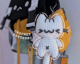 silly lil cat: crochet pattern! | amigurumi plush keychain/bag charm | cat lover gift | beginner