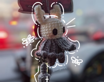hollow knight: crochet keychain! | handmade amigurumi plush | backpack & bag charm | gift for gamers