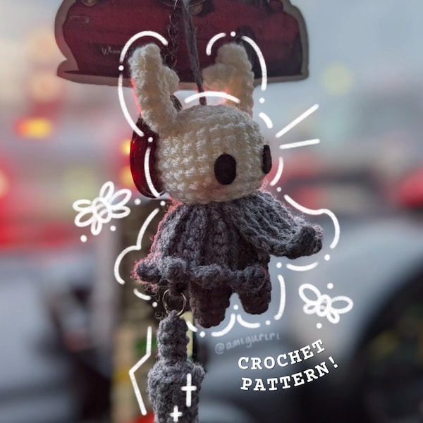 hollow knight: crochet pattern! | amigurumi plush keychain/bag charm | gift for gamers | beginner