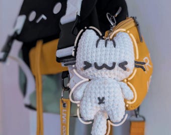 silly lil cat! crochet keychain | handmade amigurumi plush | backpack & bag charm | cat lover gift