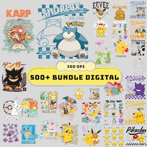 500+ Pokem0n Designs Bundle Layered Items | 335+ UNIQUE DESIGN, Layered Vector files, Pikachu Cricut & Silhouette, Instant Download