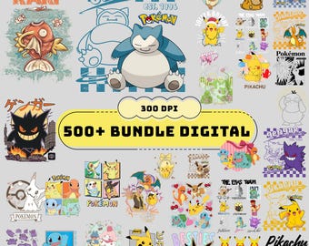 Bundel met meer dan 500 Pokémon-ontwerpen | Meer dan 335 unieke ontwerpen, gelaagde vectorbestanden, Pikachu voor Cricut & Silhouette, direct te downloaden