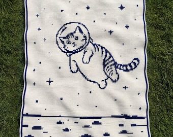 Astronaut Cat | Cat Crochet Pattern Mosaic Crochet Blanket PATTERN ONLY PDF | Astronaut Crochet Pattern