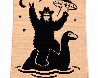 Legends Never Retire | Bigfoot Blanket Mosaic Crochet Blanket PATTERN ONLY PDF | Cryptid Crochet
