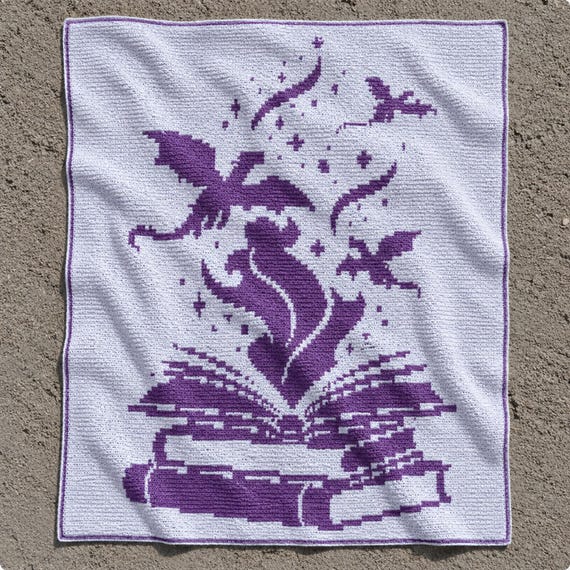 Unleashed | Dragon Blanket Pattern Mosaic Crochet Blanket PATTERN ONLY PDF | Bookish Crochet Pattern