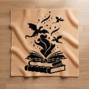 Unleashed | Dragon Blanket Pattern Mosaic Crochet Blanket PATTERN ONLY PDF | Bookish Crochet Pattern image 4