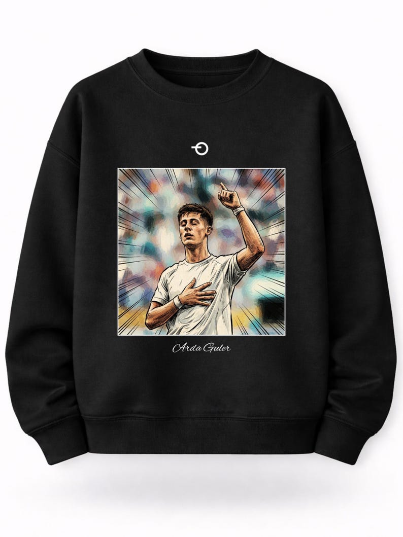 Arda Guler Vintage Poster Sweatshirt | Retro Football Graphic | Real Madrid Turkiye & World Cup 2026 image 4