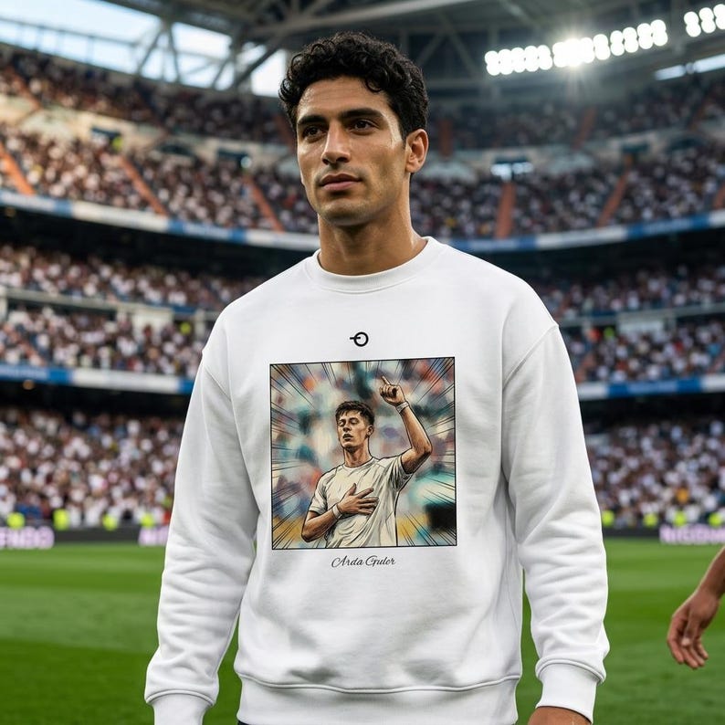 Arda Guler Vintage Poster Sweatshirt | Retro Football Graphic | Real Madrid Turkiye & World Cup 2026 image 1