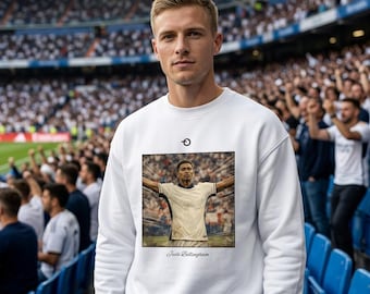Jude Bellingham Vintage Poster Sweatshirt | Retro Football Graphic | Real Madrid England & World Cup 2026