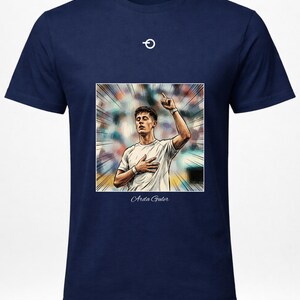 Camiseta com pôster vintage de Arda Guler | Estampa retrô de futebol | Real Madrid Turquia e Copa do Mundo de 2026 imagem 7