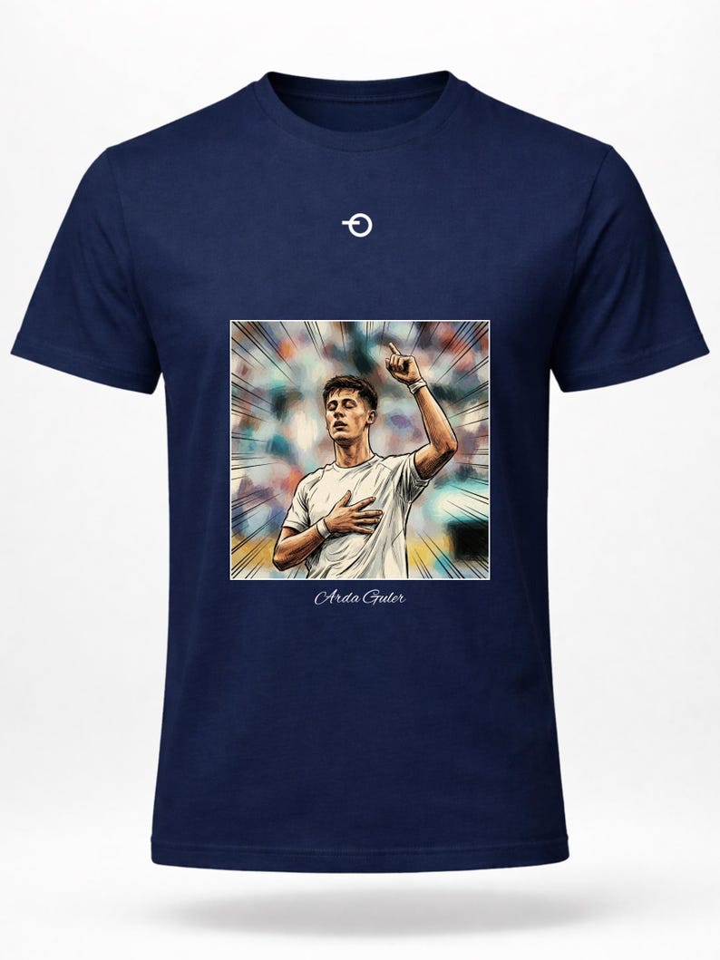 Camiseta com pôster vintage de Arda Guler | Estampa retrô de futebol | Real Madrid Turquia e Copa do Mundo de 2026 imagem 7