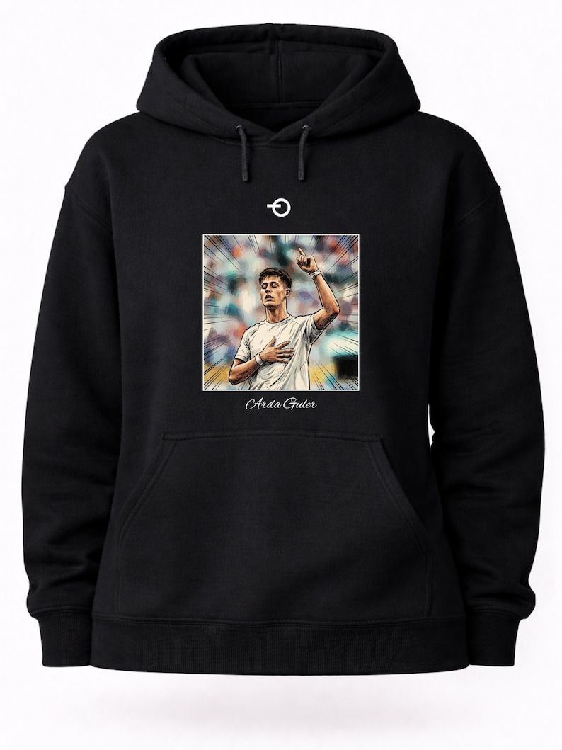 Sudadera con capucha estilo póster vintage de Arda Guler / Gráfico retro de fútbol / Real Madrid Turquía y Mundial 2026 imagen 4