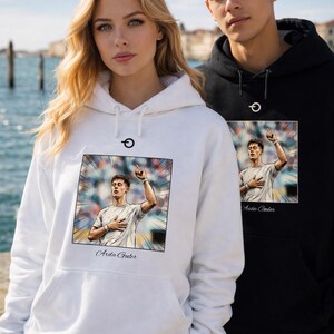 Sudadera con capucha estilo póster vintage de Arda Guler / Gráfico retro de fútbol / Real Madrid Turquía y Mundial 2026 imagen 2