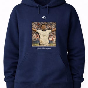 Jude Bellingham Vintage Poster Hoodie | Retro Football Graphic | Real Madrid England & World Cup 2026 image 7