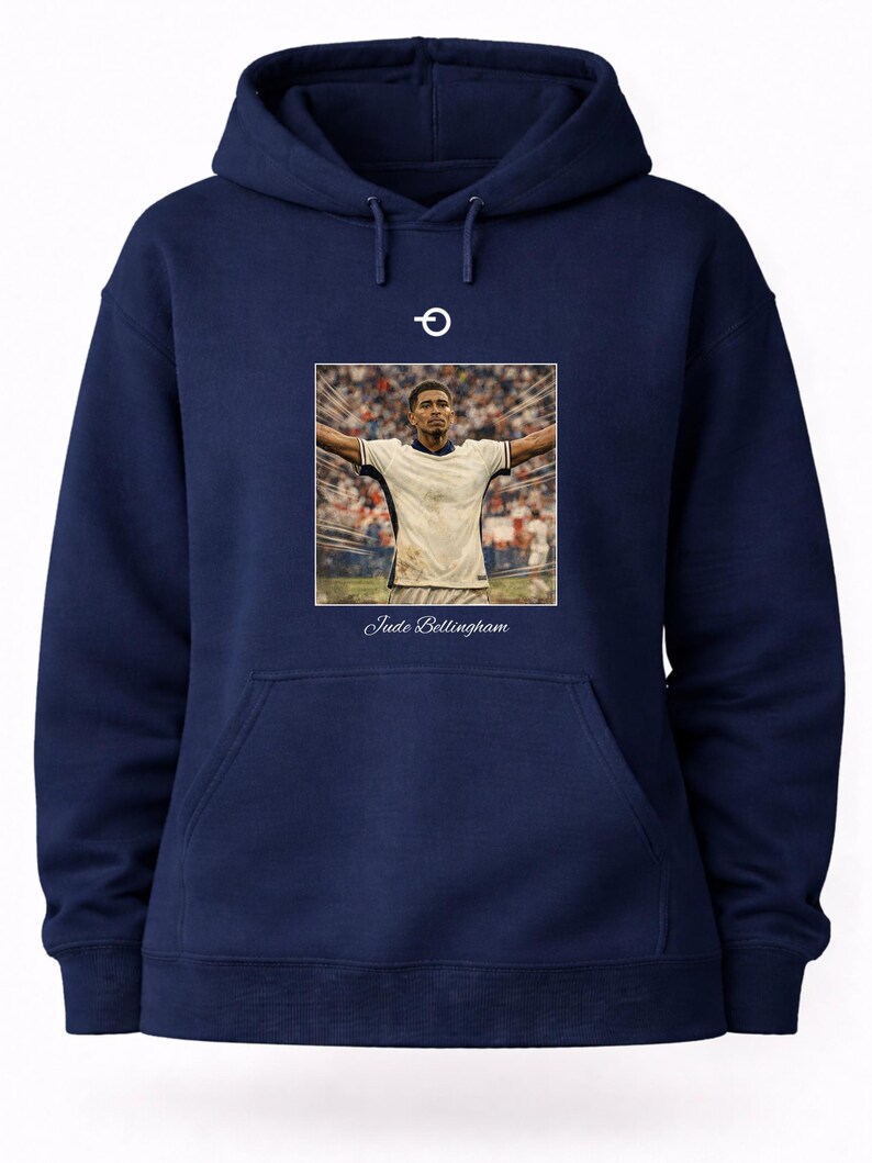 Jude Bellingham Vintage Poster Hoodie | Retro Football Graphic | Real Madrid England & World Cup 2026 image 7