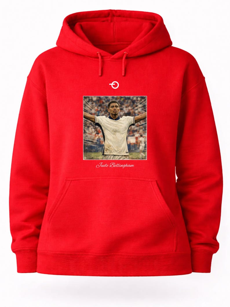 Jude Bellingham Vintage Poster Hoodie | Retro Football Graphic | Real Madrid England & World Cup 2026 image 6