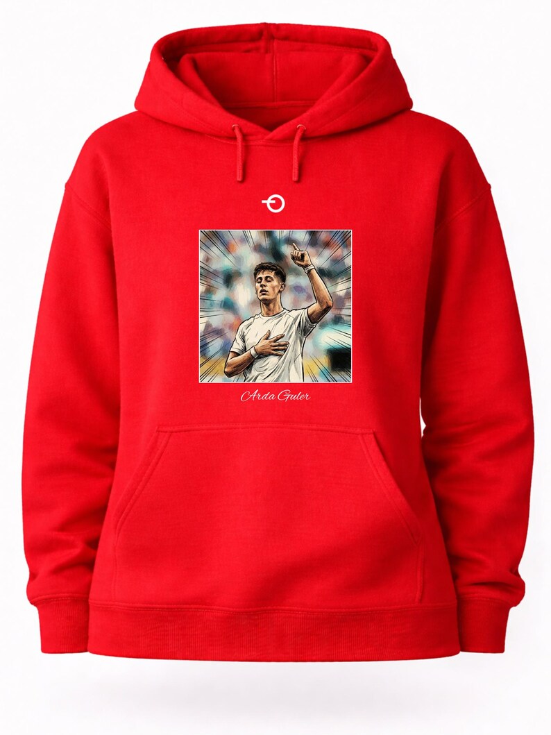 Sudadera con capucha estilo póster vintage de Arda Guler / Gráfico retro de fútbol / Real Madrid Turquía y Mundial 2026 imagen 6