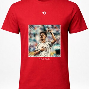 Camiseta com pôster vintage de Arda Guler | Estampa retrô de futebol | Real Madrid Turquia e Copa do Mundo de 2026 imagem 6