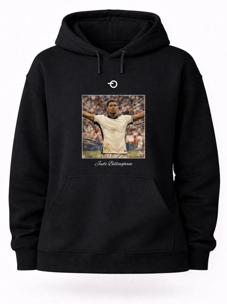 Jude Bellingham Vintage Poster Hoodie | Retro Football Graphic | Real Madrid England & World Cup 2026 image 4