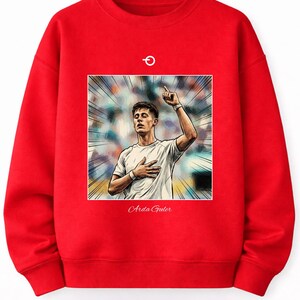Arda Guler Vintage Poster Sweatshirt | Retro Football Graphic | Real Madrid Turkiye & World Cup 2026 image 6