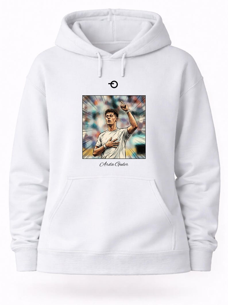 Sudadera con capucha estilo póster vintage de Arda Guler / Gráfico retro de fútbol / Real Madrid Turquía y Mundial 2026 imagen 5