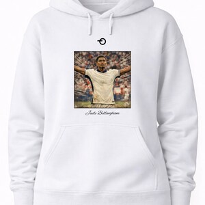Jude Bellingham Vintage Poster Hoodie | Retro Football Graphic | Real Madrid England & World Cup 2026 image 5