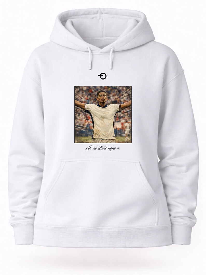 Jude Bellingham Vintage Poster Hoodie | Retro Football Graphic | Real Madrid England & World Cup 2026 image 5