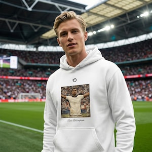 Jude Bellingham Vintage Poster Hoodie | Retro Football Graphic | Real Madrid England & World Cup 2026 image 1