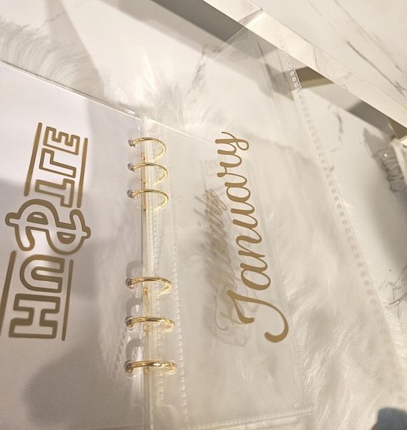 Luxury A6 Acrylic Budget Binder | Clear Glam Savings Organizer