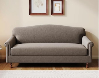 Modern Chenille Loveseat Small Space Sofa Rolled Arm 2 Seater Compact Living Room Couch