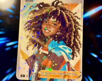 Carte d'entraîneur personnalisée | Carte holographique personnalisée | Transformez-vous en carte de style Pokémon | Cadeau de joueur unique | Carte d'anime personnalisée