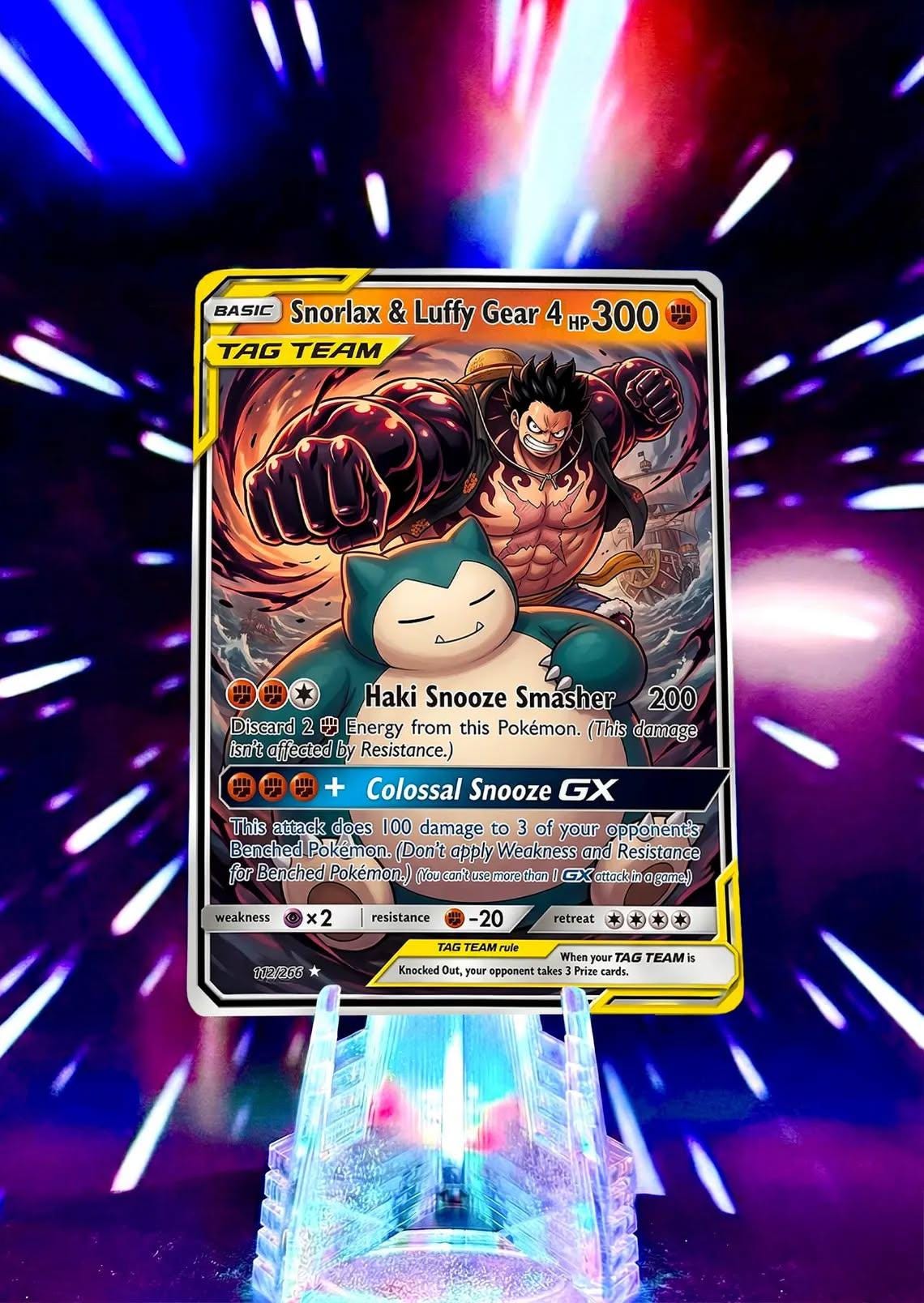 Pokemon & One Piece | Tag Team GX | Fan Art Trading Card - Etsy