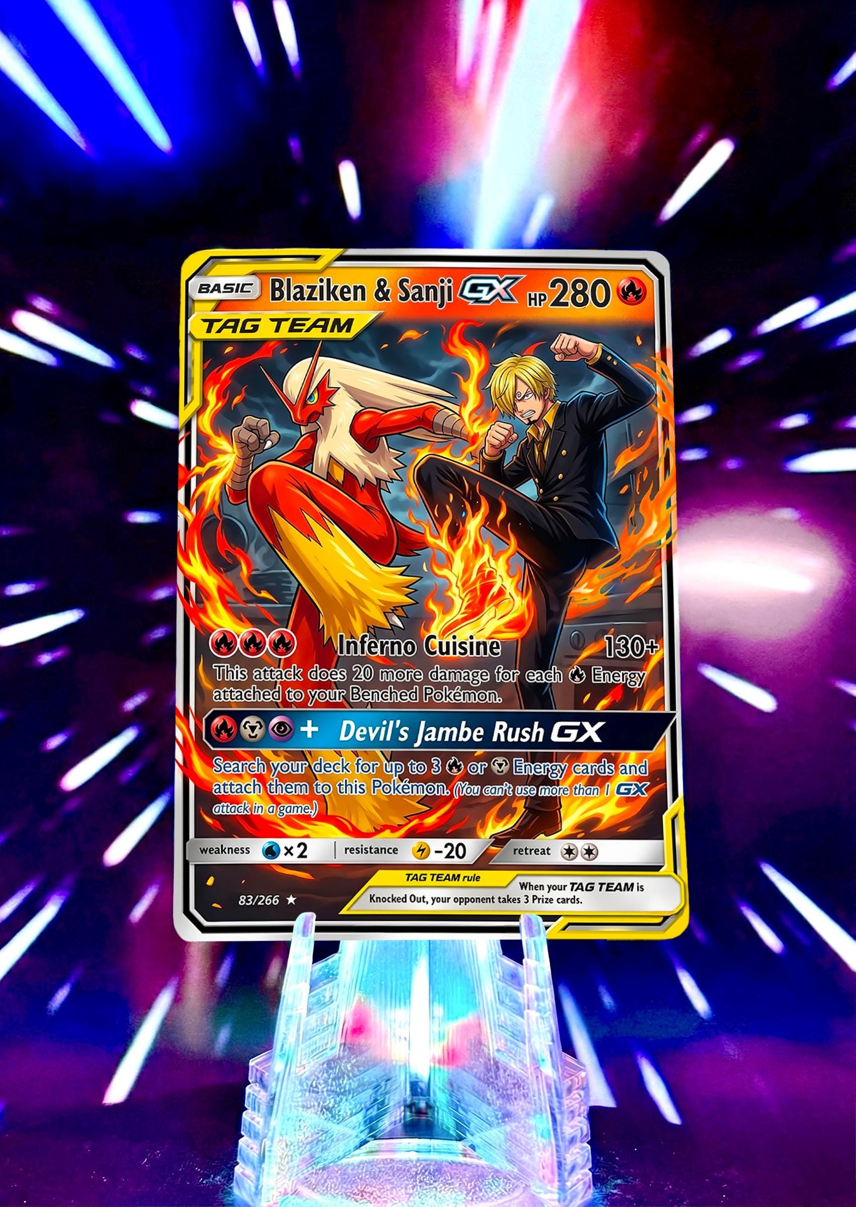 Pokemon & One Piece | Tag Team GX | Fan Art Trading Card - Etsy