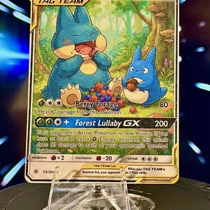 Pokemon & Studio Ghibli | Anhänger Team ginx | Fan-Art Sammelkarte Muchlax & Chu Totoro