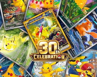 Cartões colecionáveis de Pikachu com arte de fã | Coleção completa de arte do 30º aniversário