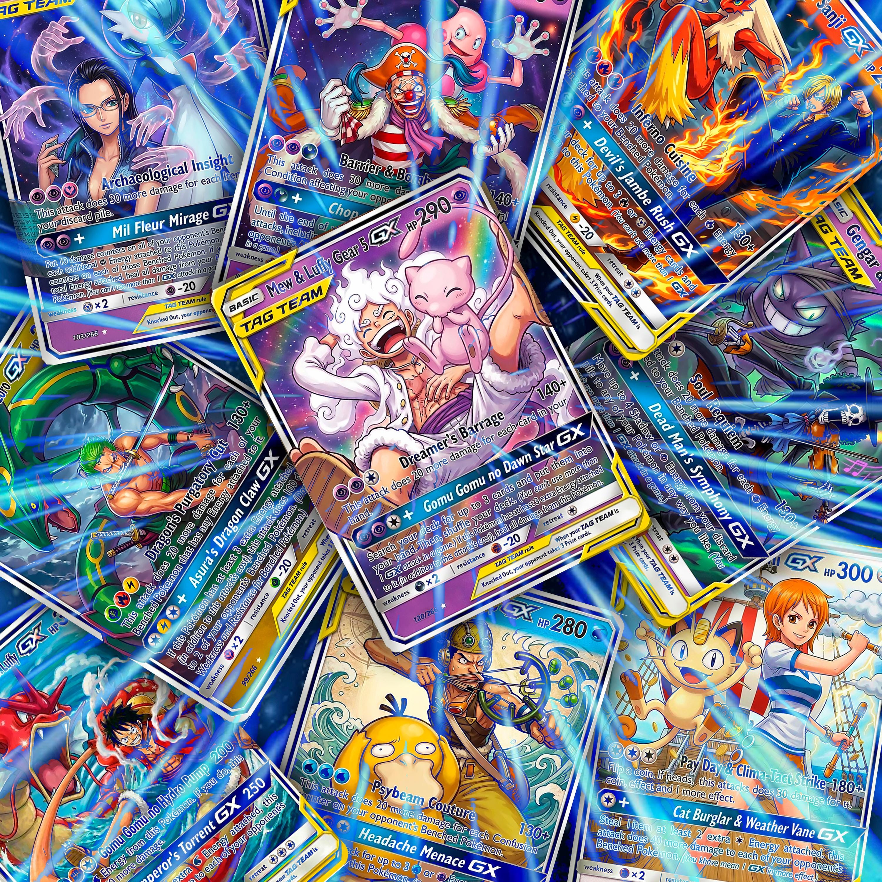 Pokemon & One Piece | Tag Team GX | Fan Art Trading Card - Etsy