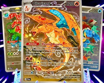 Kanto Starter Japanischer Stil Pokemon Fan Art Sammelkarte