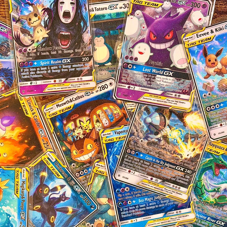 Pokemon & Studio Ghibli | Anhänger Team ginx | Fan-Art Sammelkarte Full Set