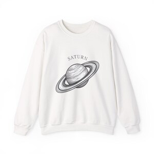 Saturn Illustration Sweatshirt | Space, Cosmic, Science Nerd, Mission Patch Stil