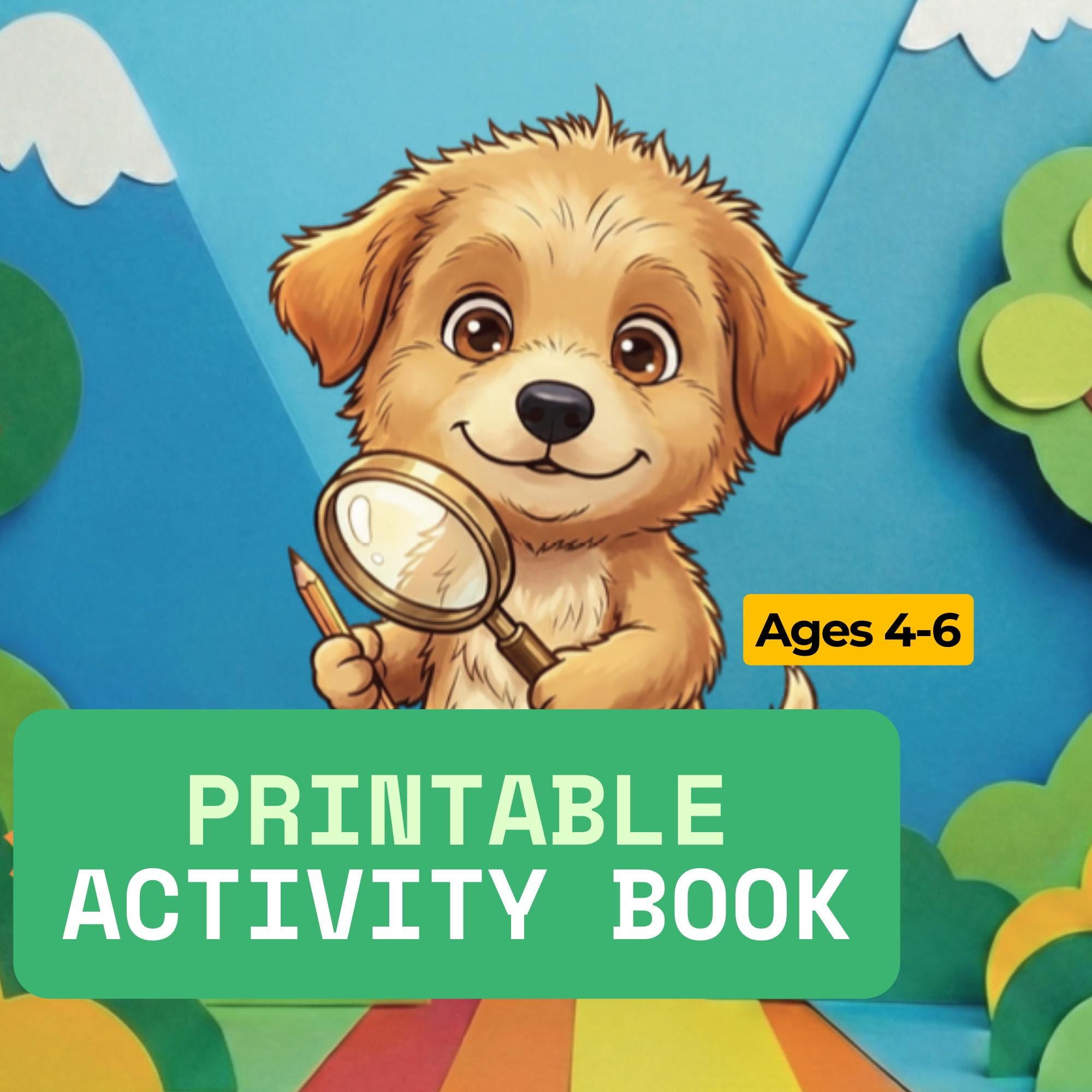 Printable Activity Book for Kids Ages 4–6 | Brain Puzzles & Coloring
