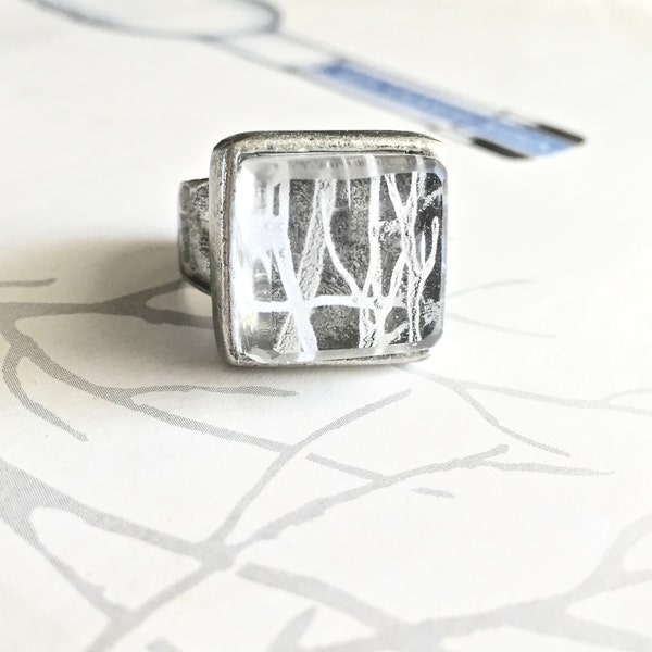 Upcycled Vodka Ring | Recycled Pewter Band