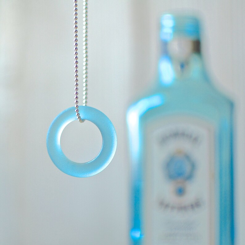 Bombay Gin Ball Chain Necklace Upcycled Glass Bottle Jewelry Etsy