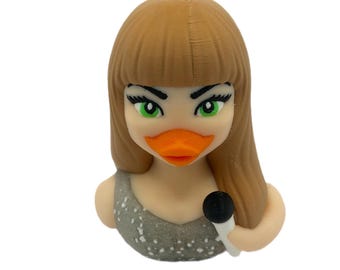Canard pop star imprimé en 3D à collectionner : cadeau pour fan de musique hip hop de la côte ouest