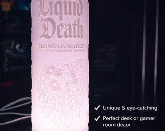 Lámpara con forma de lata de muerte líquida / Luz nocturna impresa en 3D / Lámpara de escritorio LED / Decoración única para sala de juegos / Luz ambiental estética