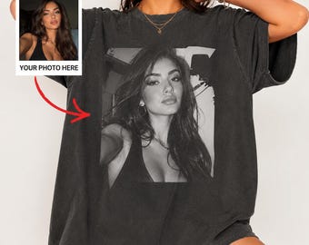 Custom Photo Shirt, Comfort Colors Picture Tee, Personalized Boyfriend Gift, Girlfriend Portrait Top, Vintage Bootleg Photo, Custom Face Tee