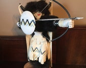 Kachina Doll Buffalo Warrior 16 quot high signed handmade Kachina Native American figurine