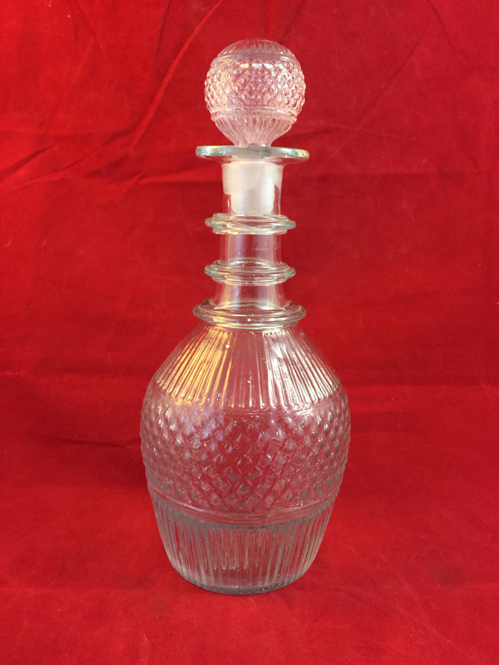 Antique 3 Mold Blown Glass Decanter sandwich glass Etsy
