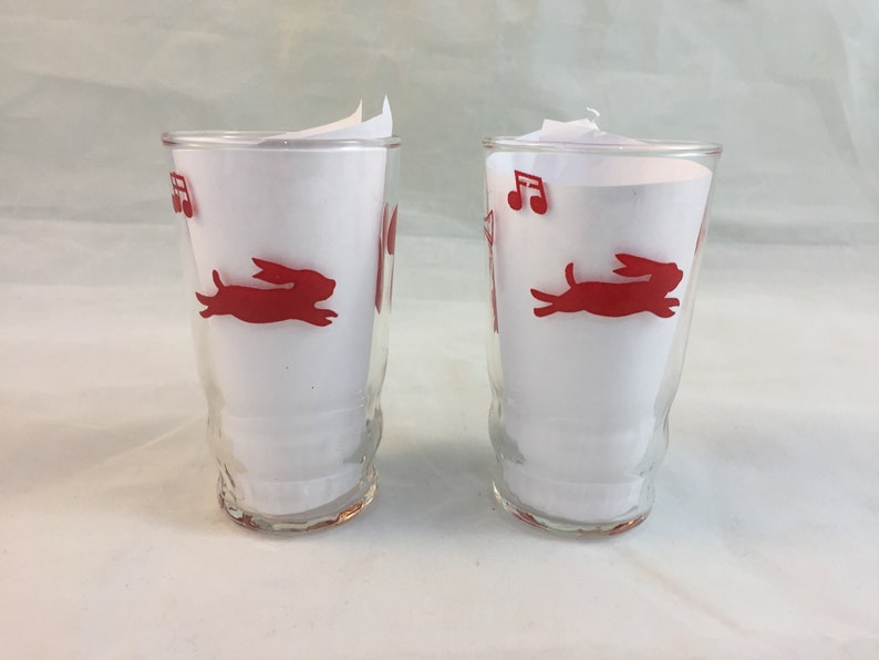 2 Dancing Cat Swanky Swig 5 Oz Animal Juice Glasses Vintage Etsy