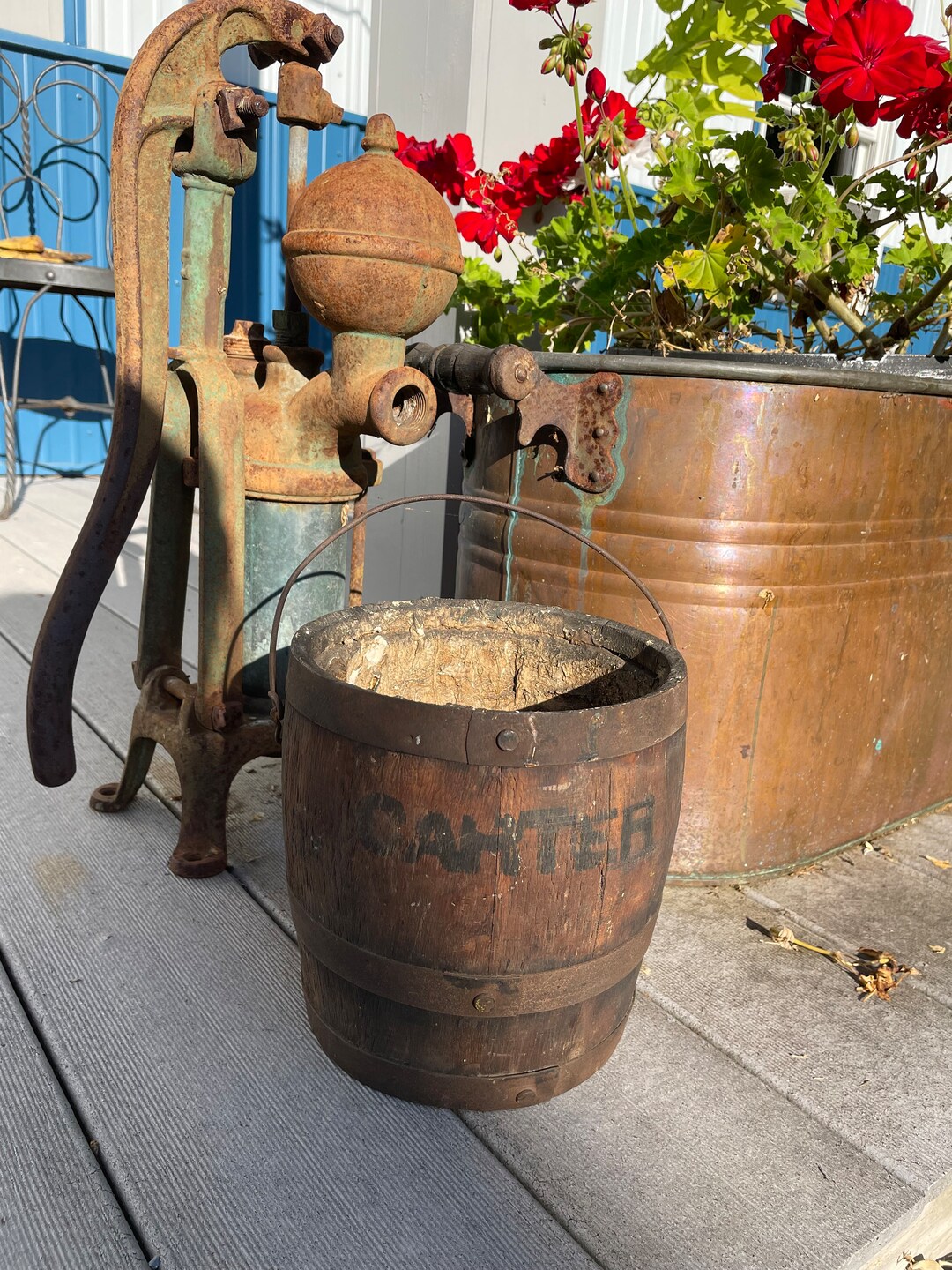 Antique Wooden Paint Bucket/pail Antique Advertising Carter White Lead