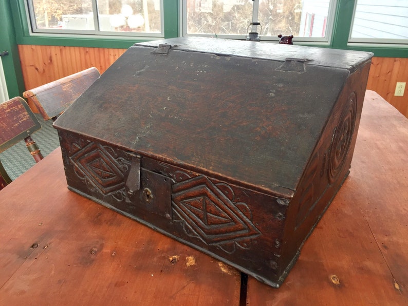 Primitive Tilt Top Writing Desk English Oak Folk Art Antique Etsy